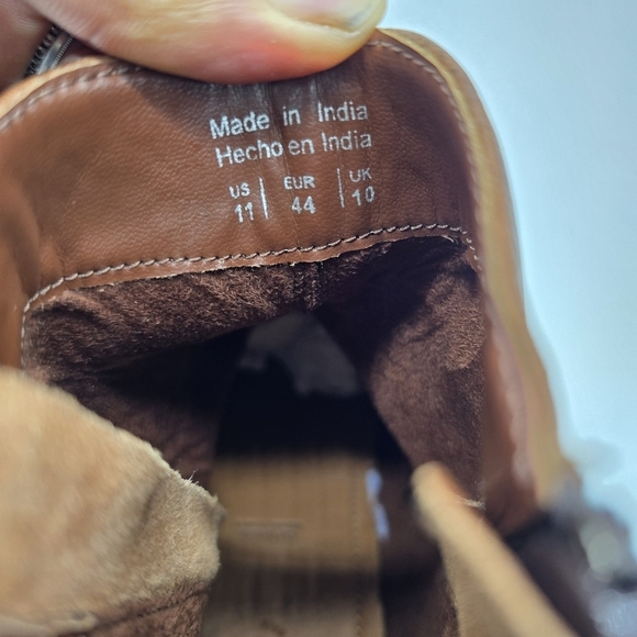 Aldo Shoes Men 11 Nalenia Leather Ankle Boots Zippers Congac Brown - Picture 2 of 7